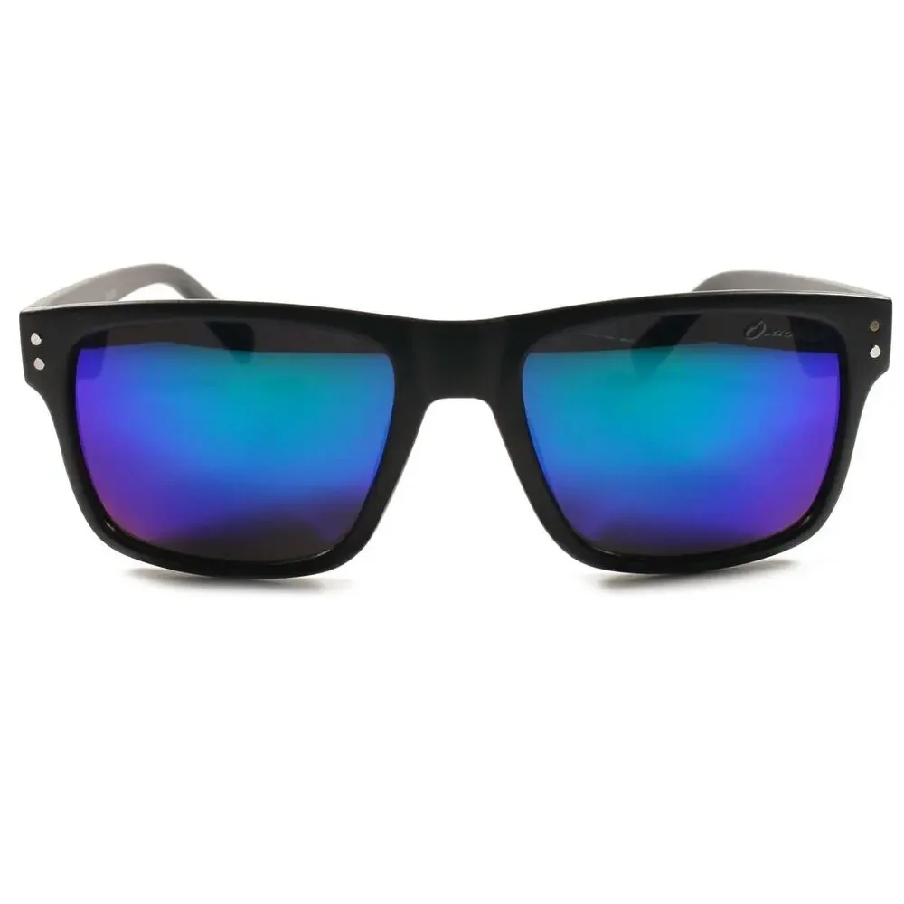Blue Mirrored Lens Designer Fashion Modern Stylish Mens Womens Square Sunglasses